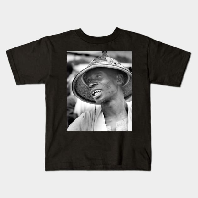 Ivory Coast Man Portrait Kids T-Shirt by In Memory of Jerry Frank